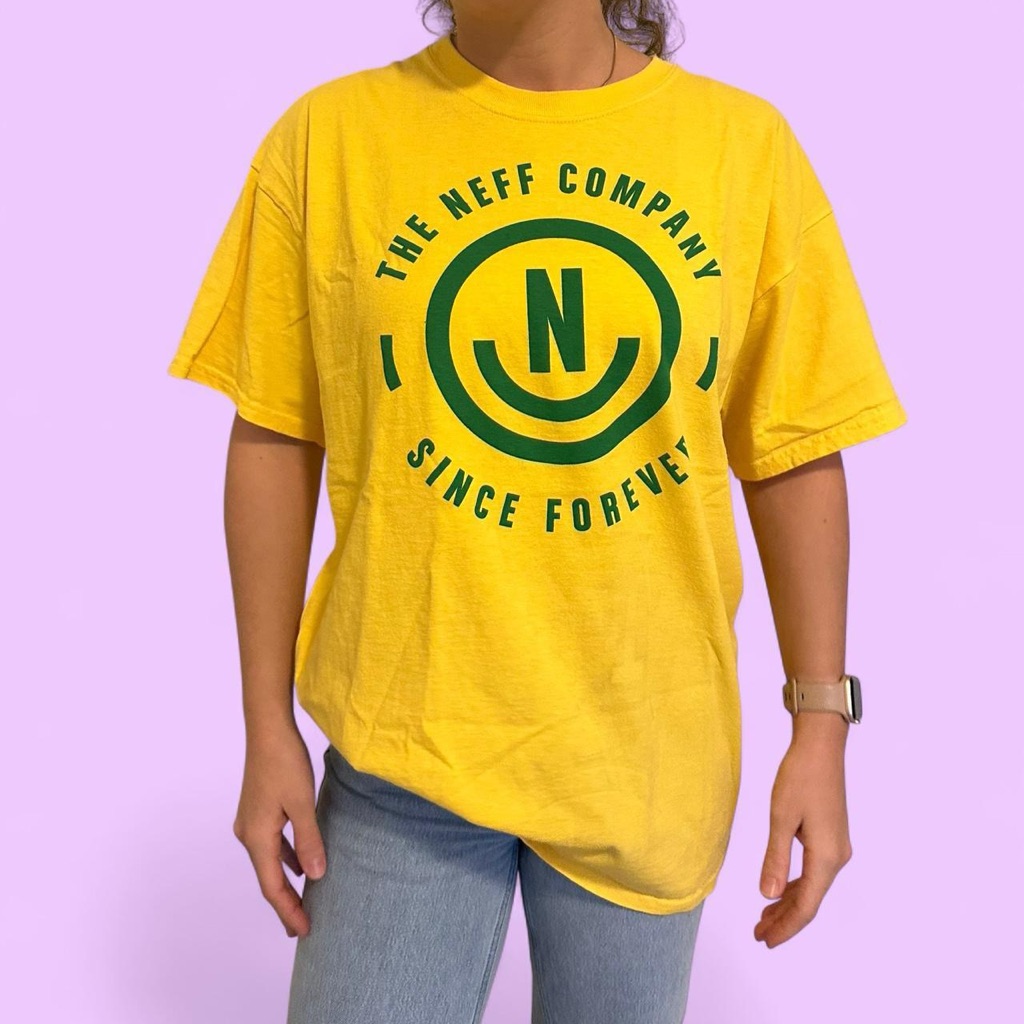 Neff Yellow Skater Tee With Green Logo